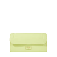 Portefeuille long rabat Ninon en cuir - Citron Vert