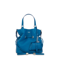 Sac seau Premier Flirt S en cuir grainé - Cobalt