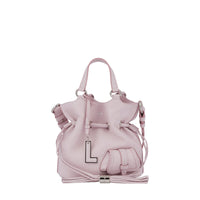 Sac seau S Premier Flirt en cuir - Rose dragée