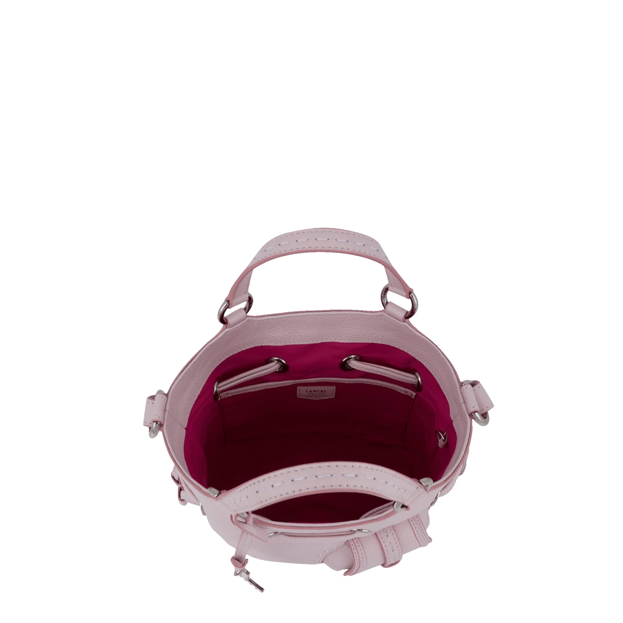 Sac seau S Premier Flirt en cuir - Rose dragée