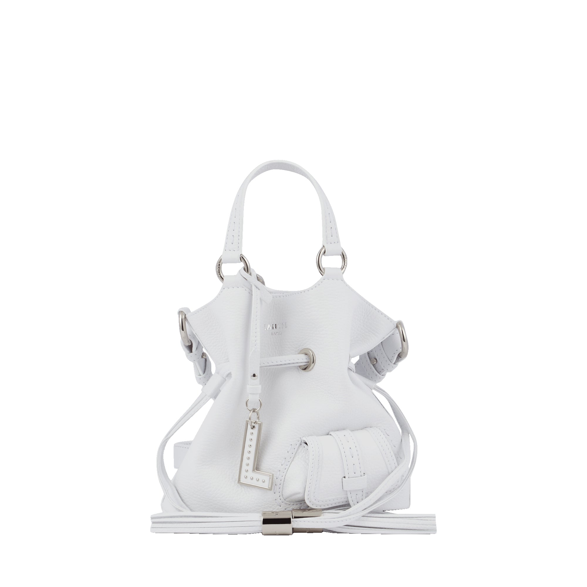 Sac seau Premier Flirt S en cuir grainé - Blanc Optique