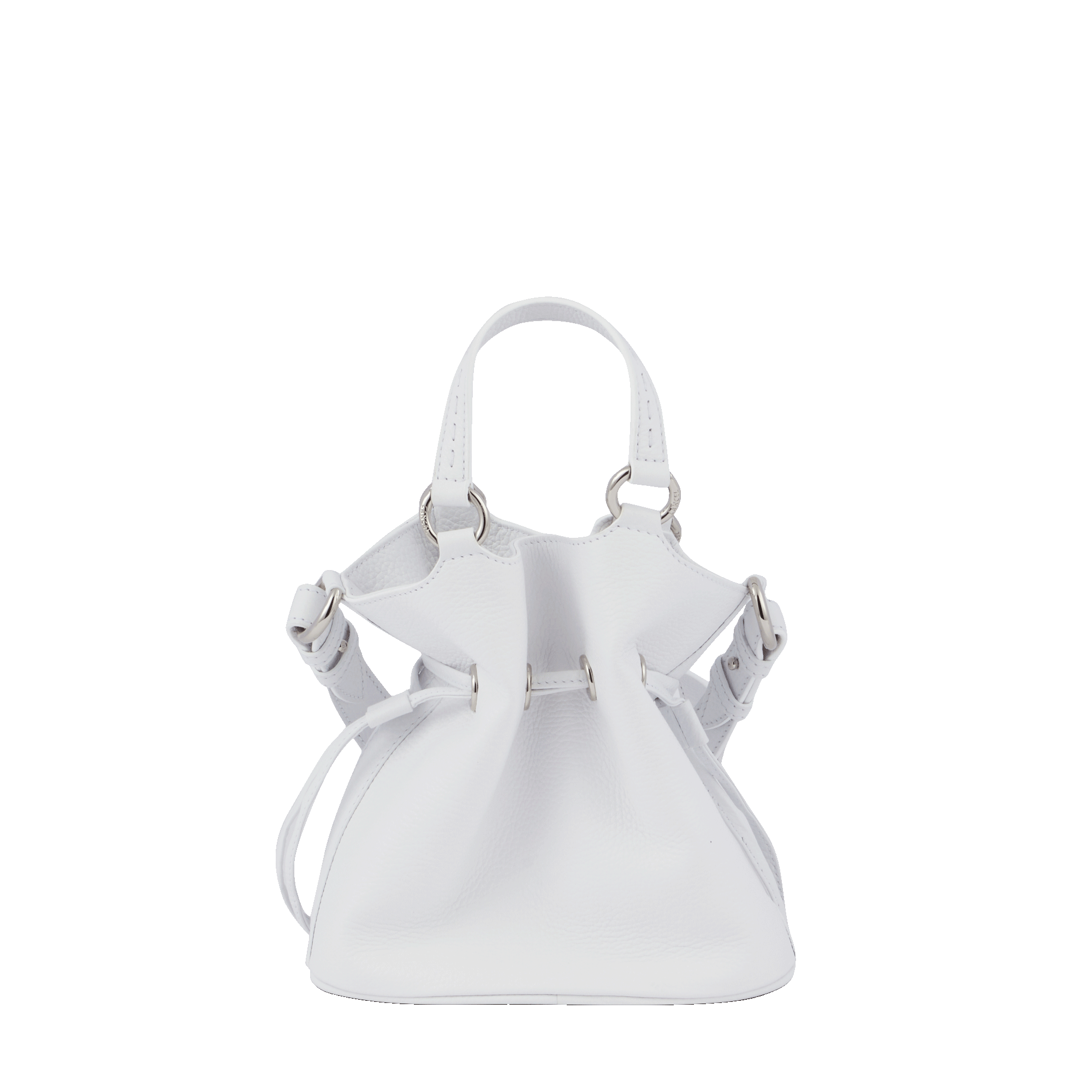 Sac seau Premier Flirt S en cuir grainé - Blanc Optique
