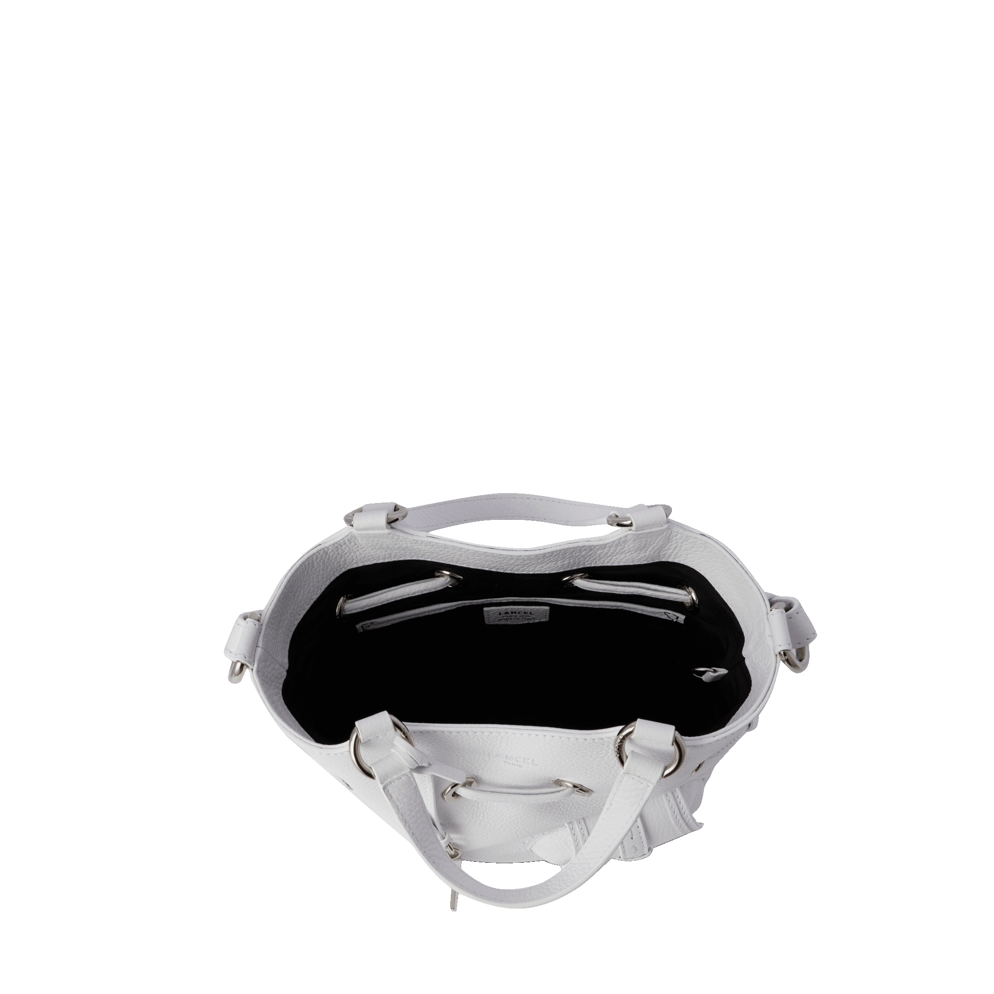 Sac seau Premier Flirt S en cuir grainé - Blanc Optique
