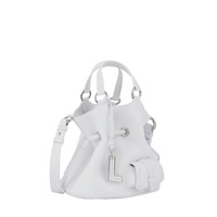 Sac seau Premier Flirt S en cuir grainé - Blanc Optique
