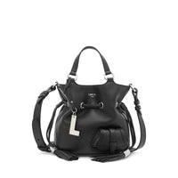 Sac seau Premier Flirt S en cuir grainé - Noir & Nickel