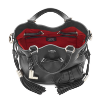 Sac seau Premier Flirt S en cuir grainé - Noir & Nickel