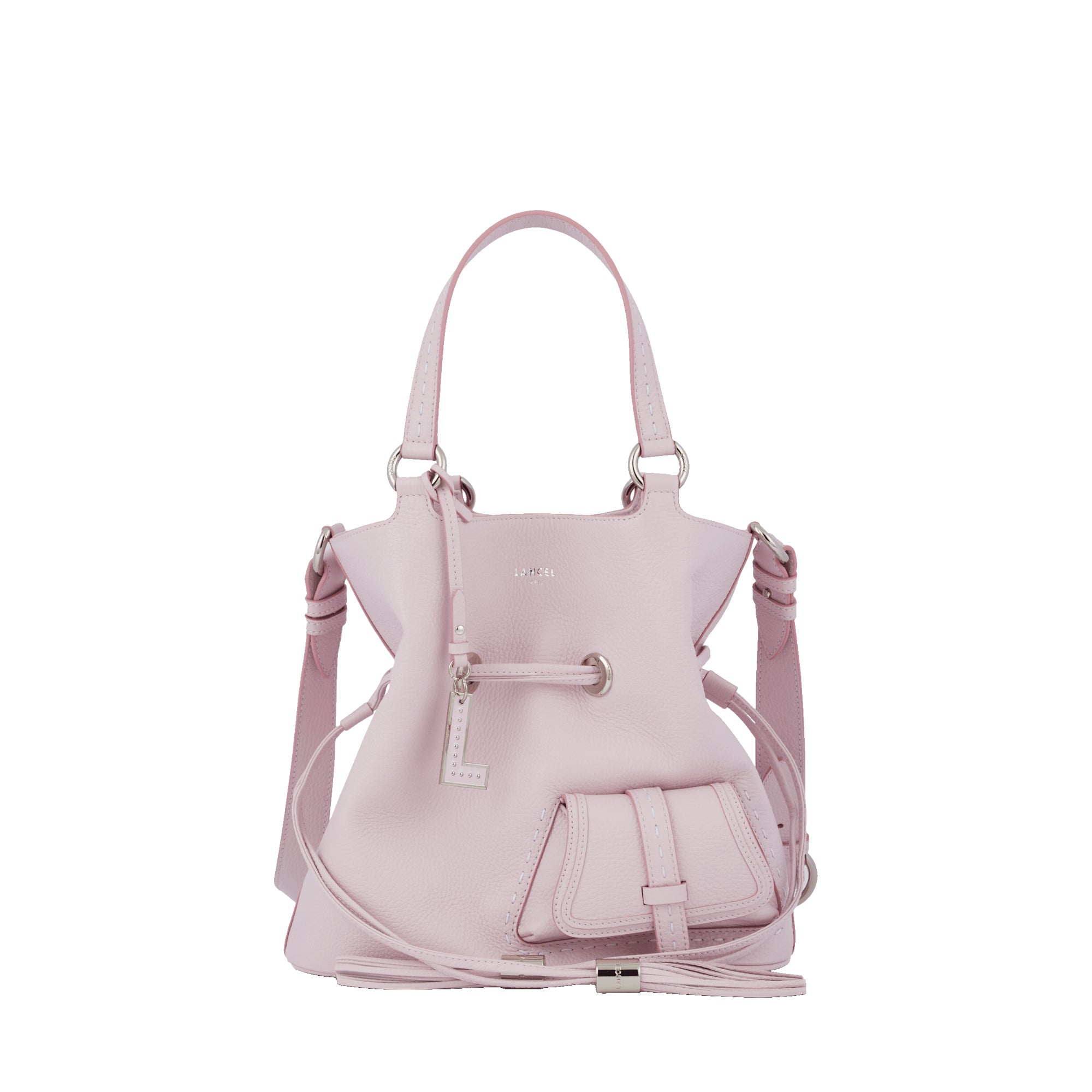 Sac seau Premier Flirt en cuir grainé - Rose Dragee