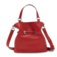 Sac seau Premier Flirt en cuir grainé - Rouge Lancel