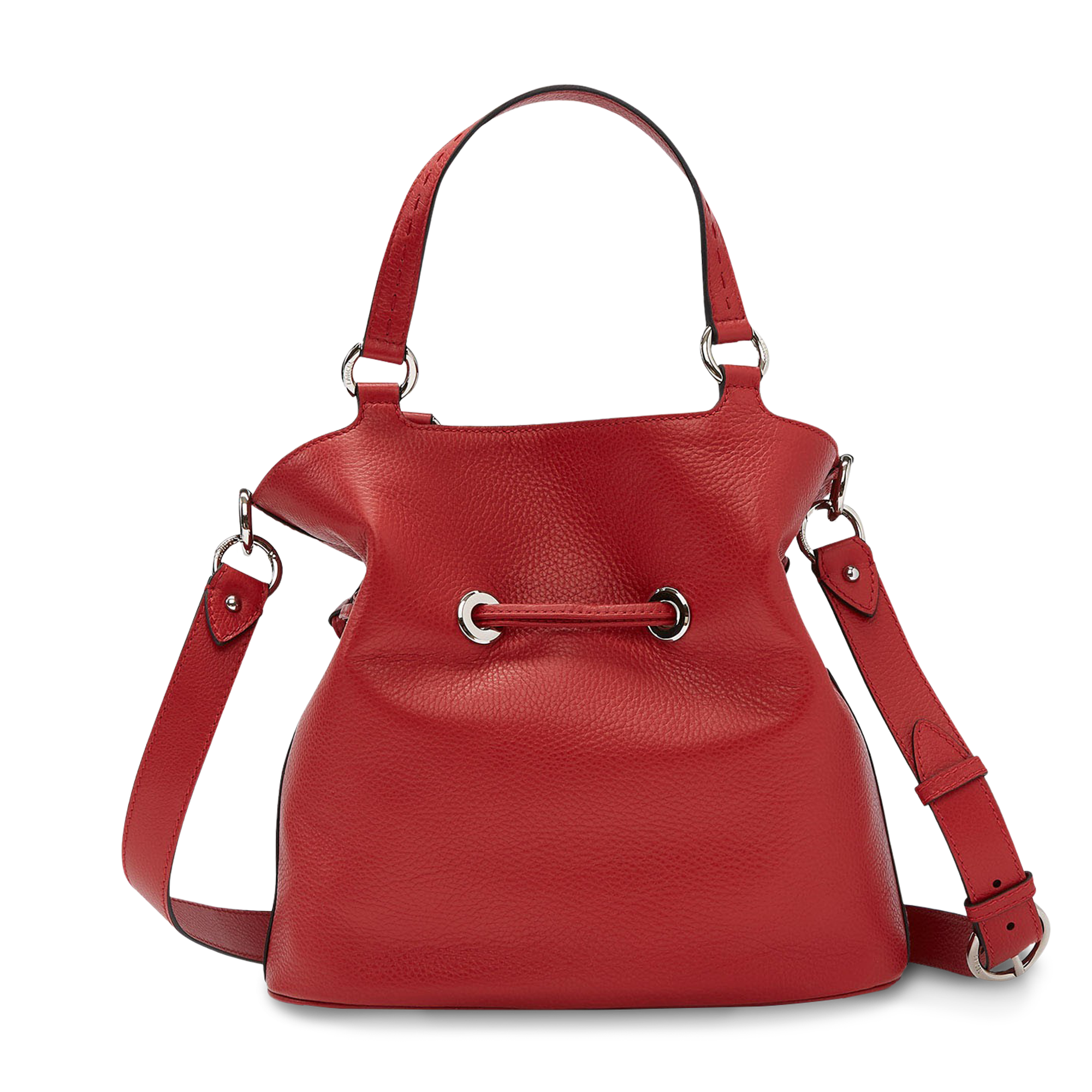 Sac seau Premier Flirt en cuir grainé - Rouge Lancel
