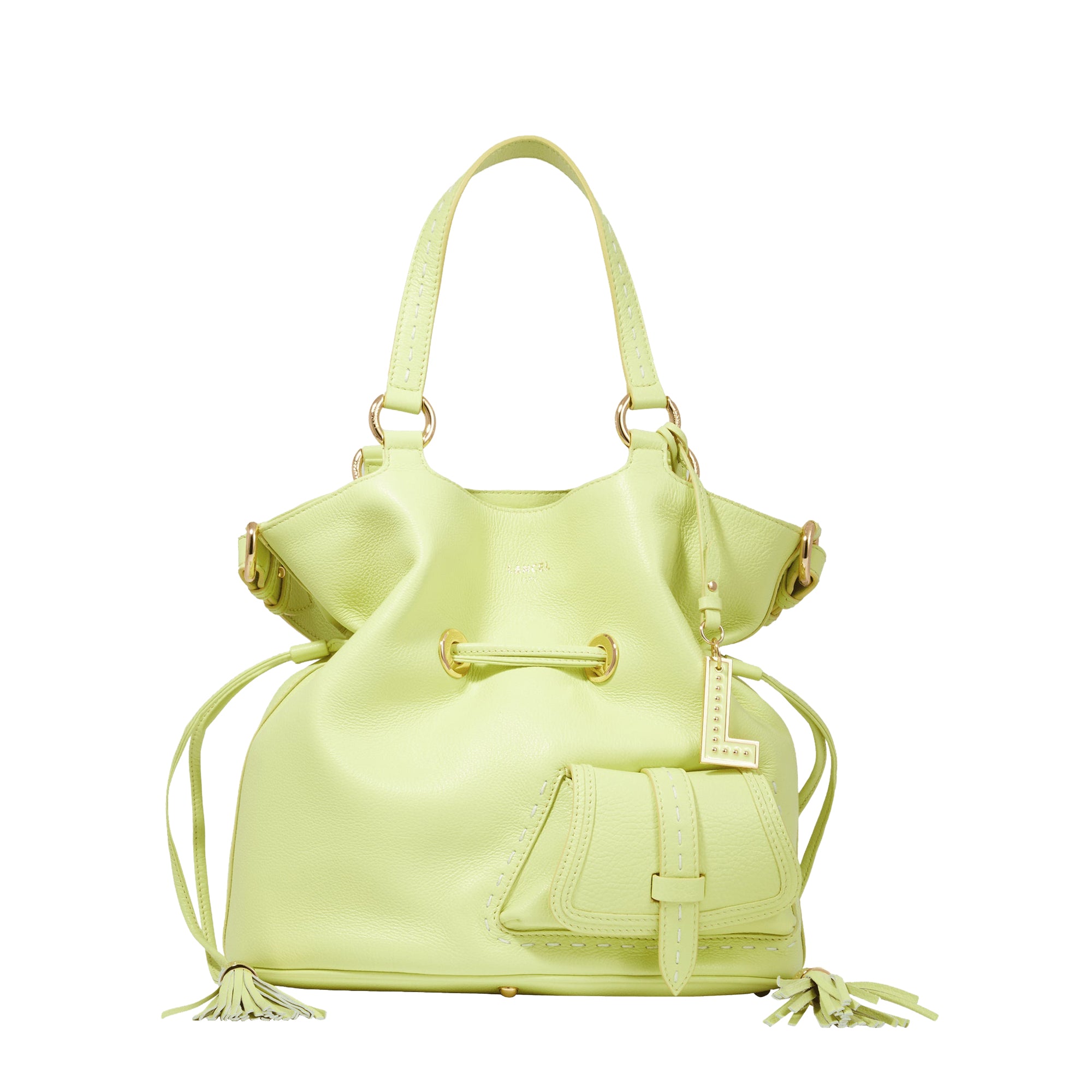 Sac seau Premier Flirt en cuir - Citron Vert