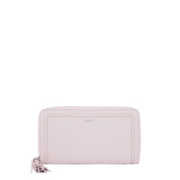 Portefeuille long zippé Premier Flirt en cuir lisse - Rose Dragee