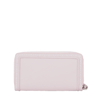 Portefeuille long zippé Premier Flirt en cuir lisse - Rose Dragee
