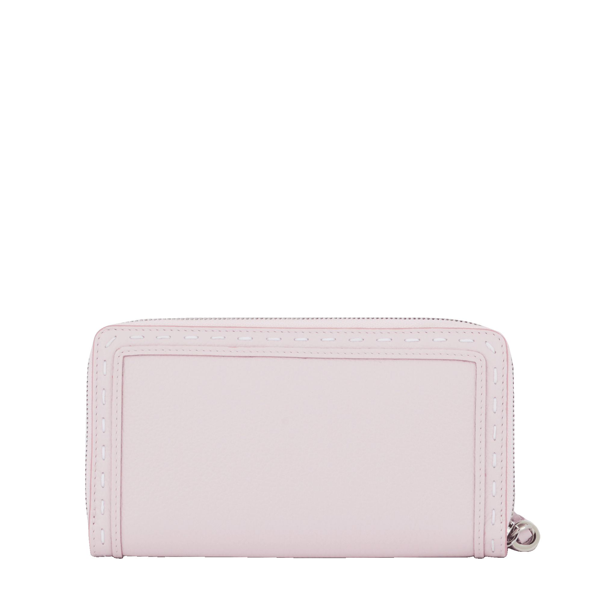Portefeuille long zippé Premier Flirt en cuir lisse - Rose Dragee