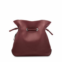 Sac seau M Sacha en cuir grainé - Cassis