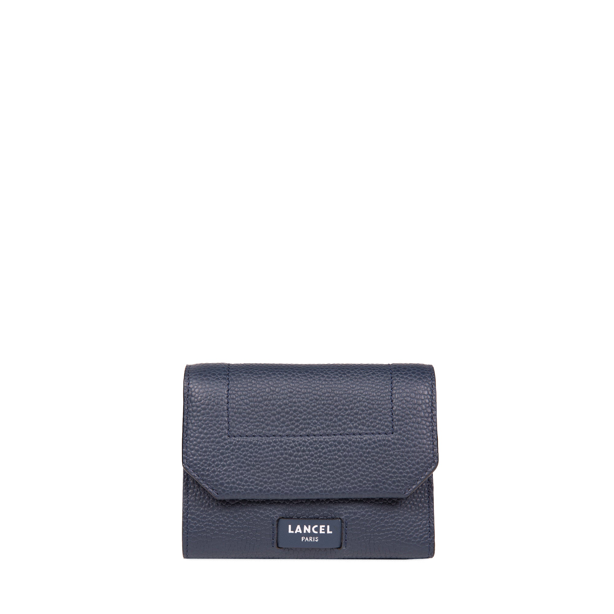 Portefeuille M rabat Ninon en cuir grainé - Bleu pétrole