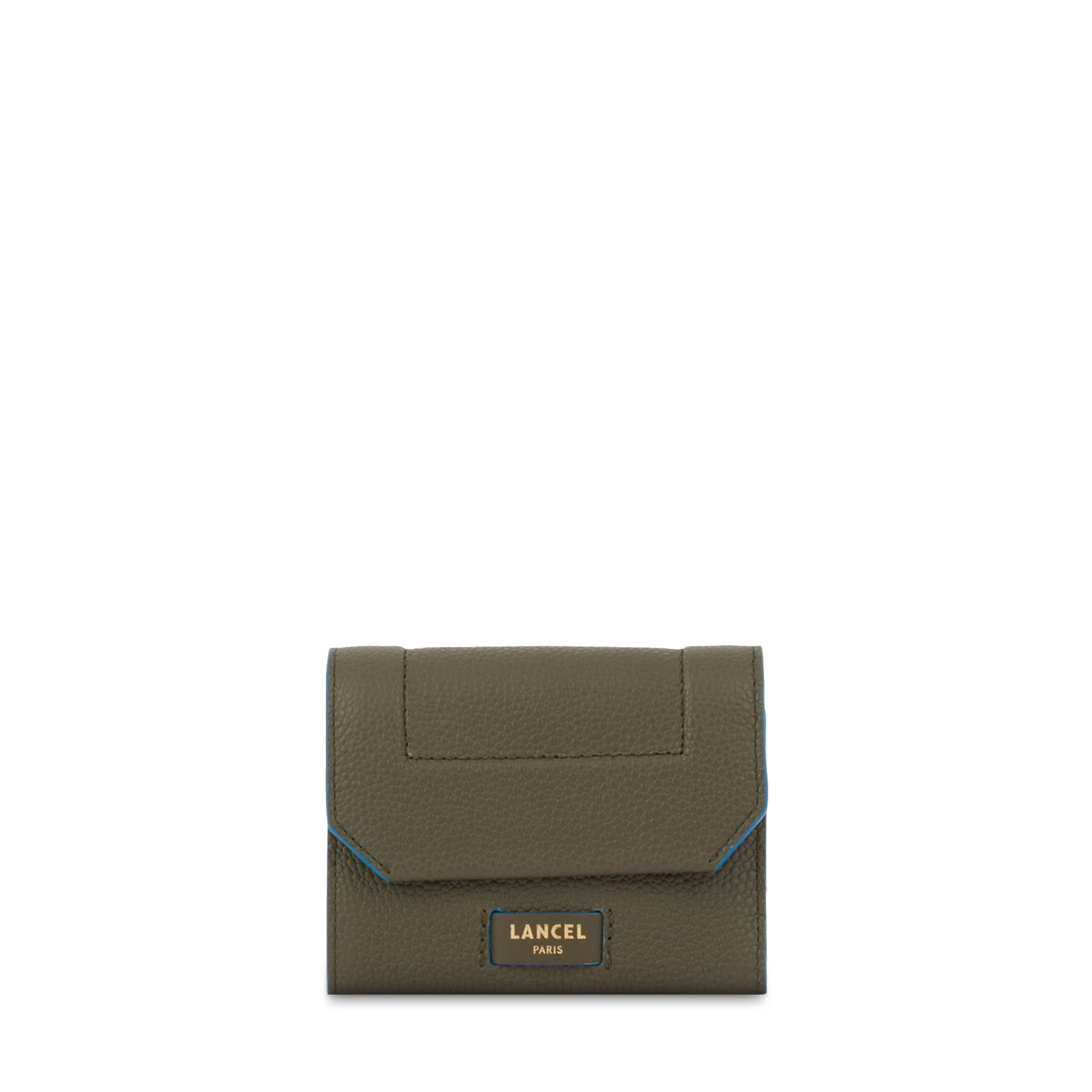 Portefeuille M rabat Ninon en cuir grainé - Kaki foncéoncé