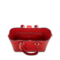 Sac cabas M Izy en cuir grainé - Rouge Lancel