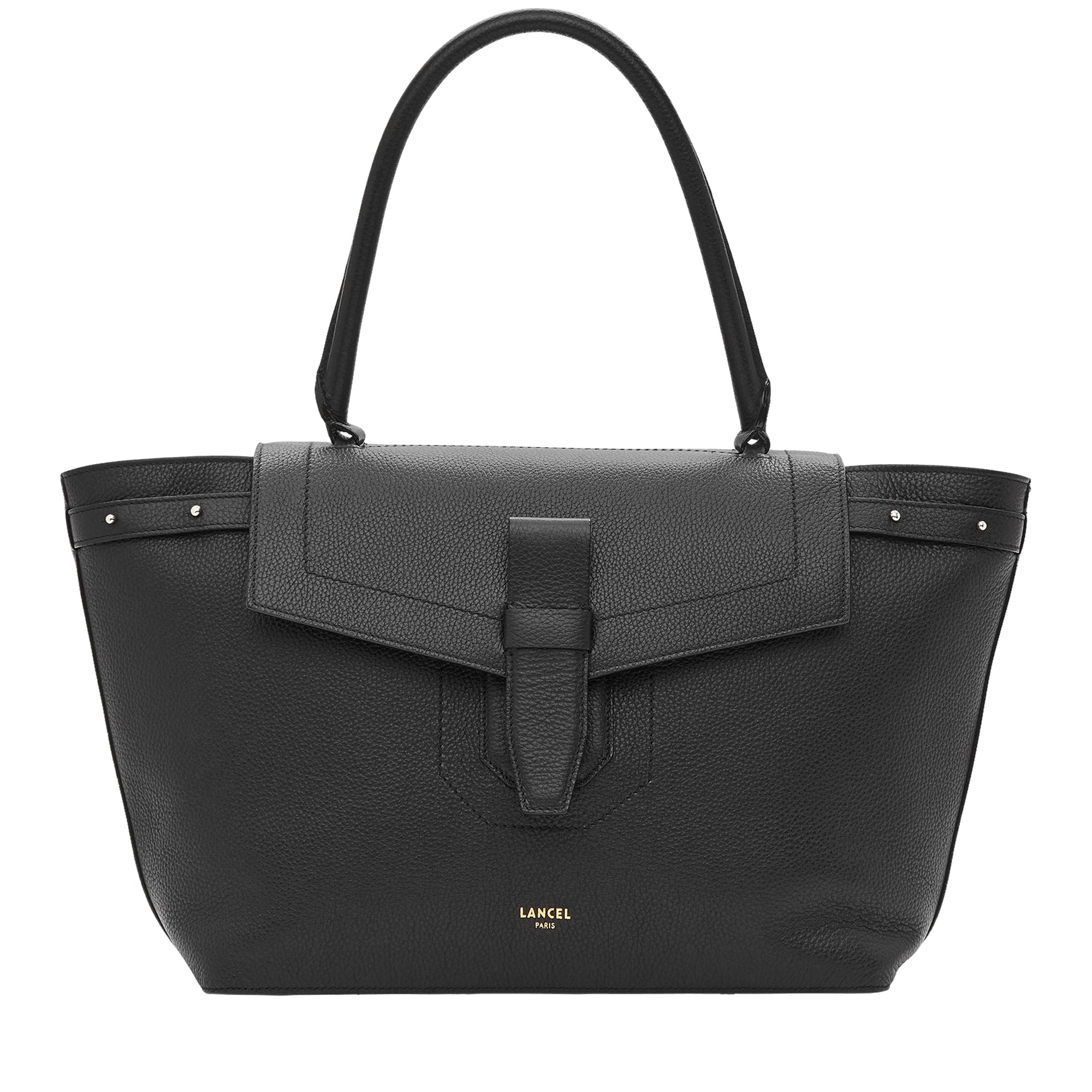 Sac porté épaule L Neo Charlie en cuir grainé - Noir