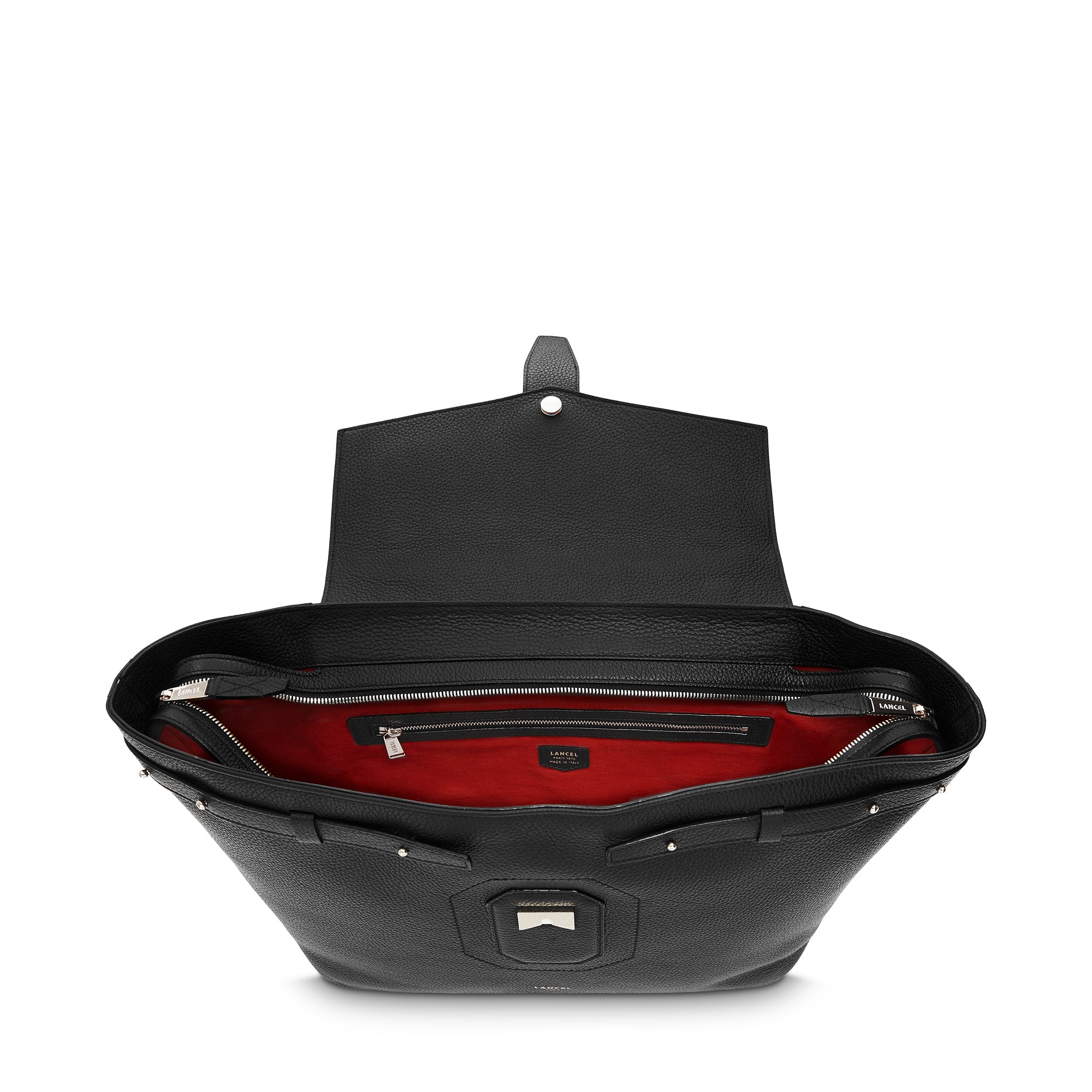 Sac porté épaule L Neo Charlie en cuir grainé - Noir