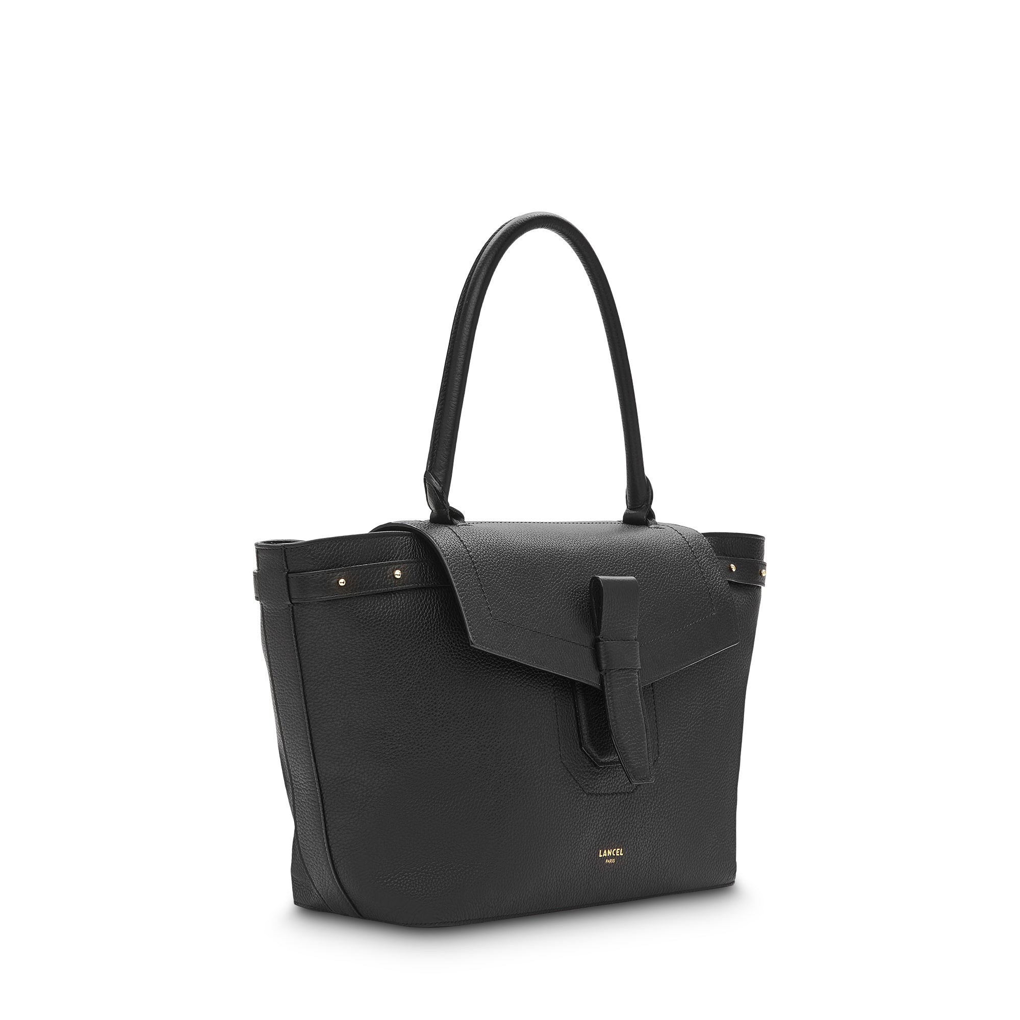 Sac porté épaule L Neo Charlie en cuir grainé - Noir
