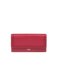 Portefeuille long rabat Premier Flirt en cuir grainé - Carmin
