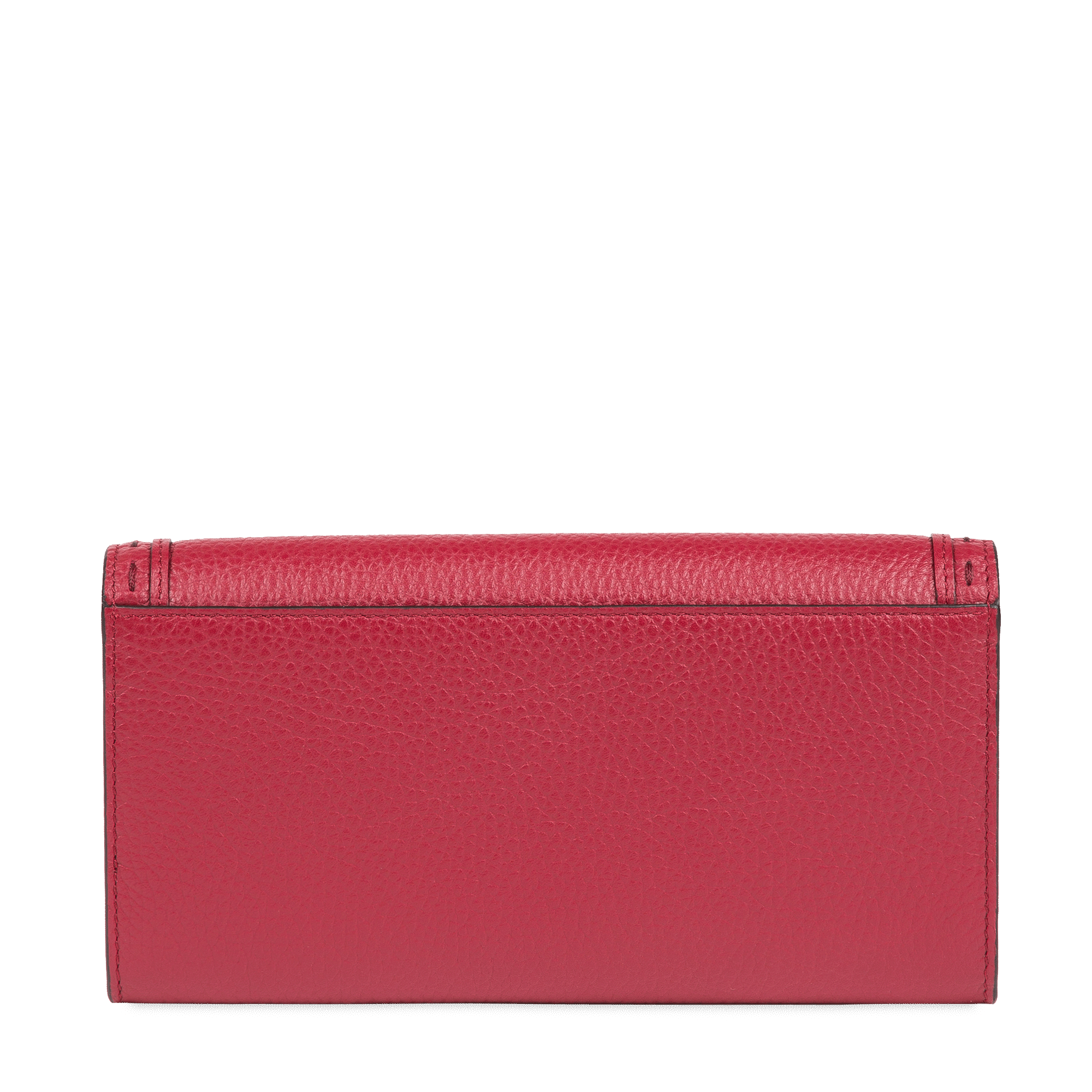 Portefeuille long rabat Premier Flirt en cuir grainé - Carmin