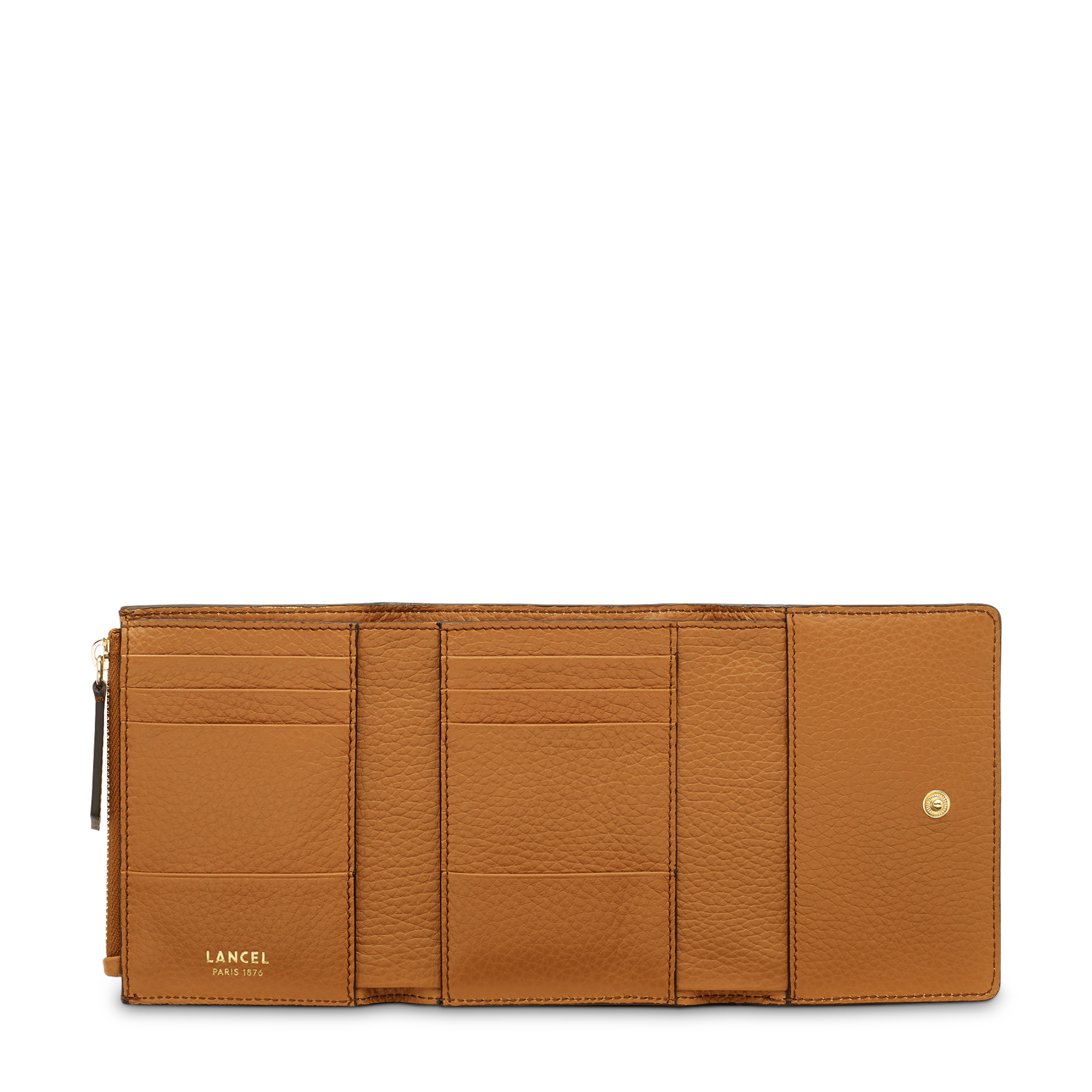 Portefeuille M rabat Premier Flirt en cuir grainé - Camel