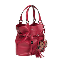 Sac Premier Flirt en cuir et python - Multicolore Carmin