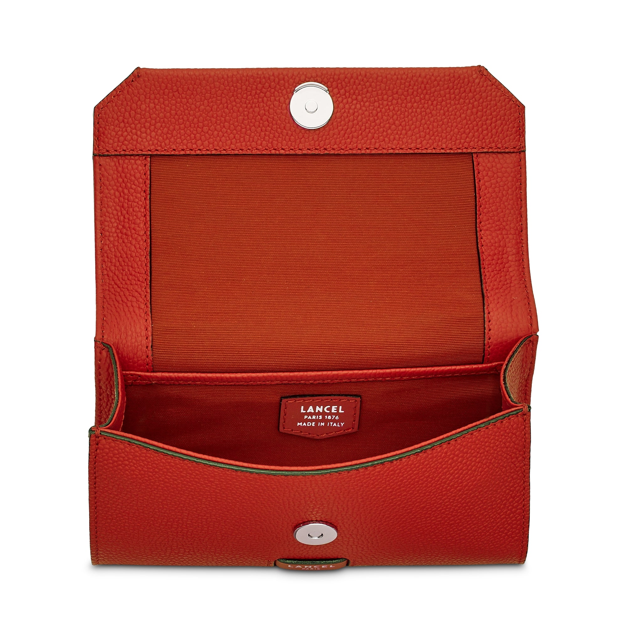 Petit sac à rabat Ninon en cuir grainé - Rouge Lancel