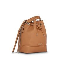 Sac seau Ninon M en cuir grainé - Camel
