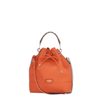 Sac seau Ninon M en cuir grainé - Papaye