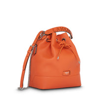 Sac seau Ninon M en cuir grainé - Papaye
