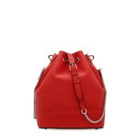 Sac seau Ninon M en cuir grainé - Rouge Lancel