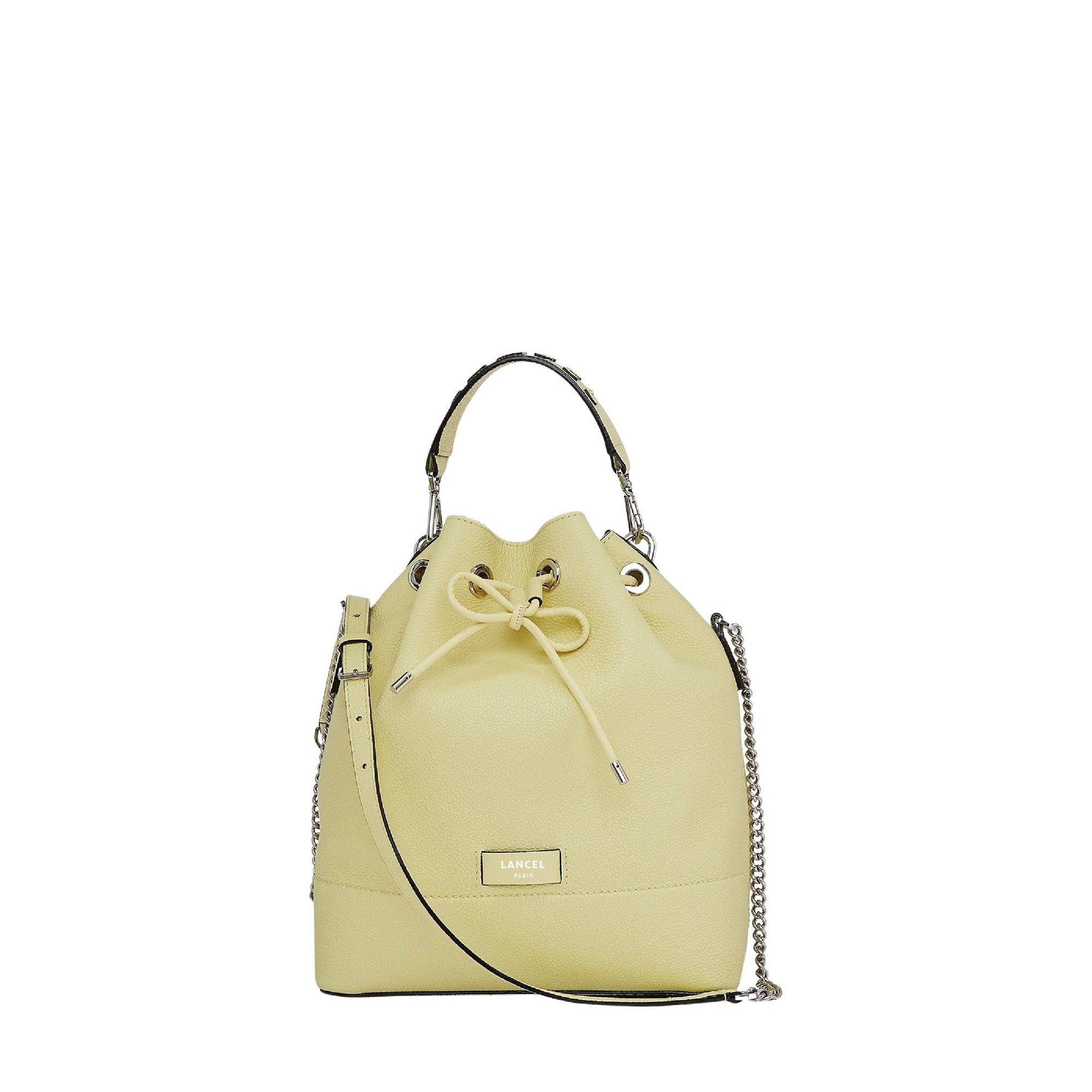 Sac seau Ninon M en cuir grainé - Pollen