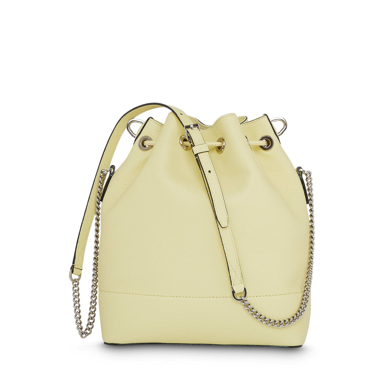Sac seau Ninon M en cuir grainé - Pollen