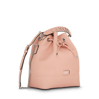 Sac seau Ninon M en cuir grainé - Rose Sunset