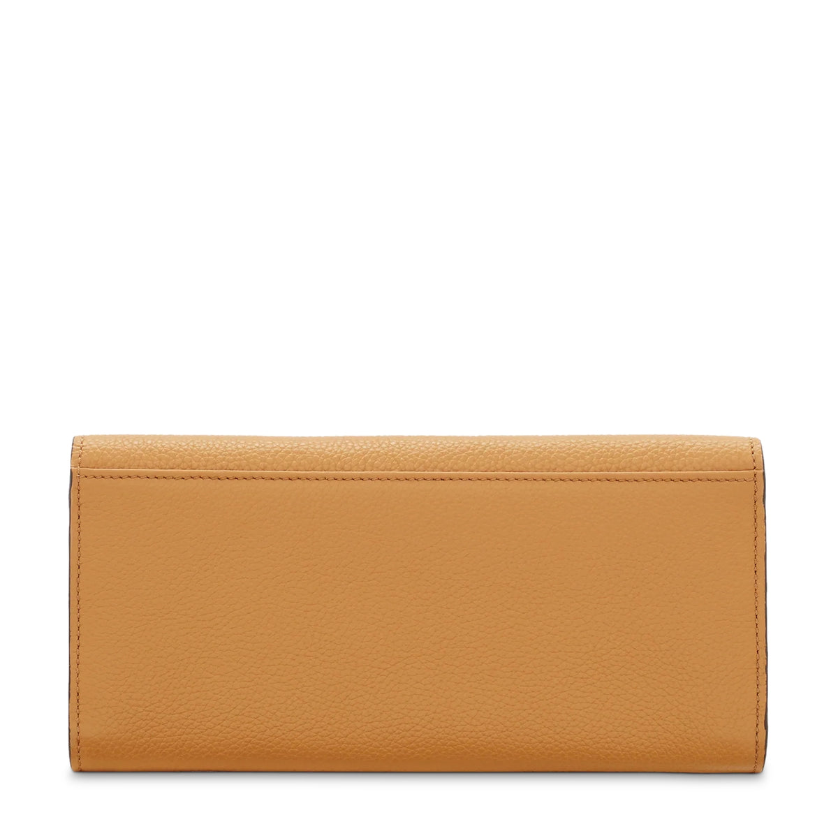 Lettrines long wallet with flap in grained leather - Camel