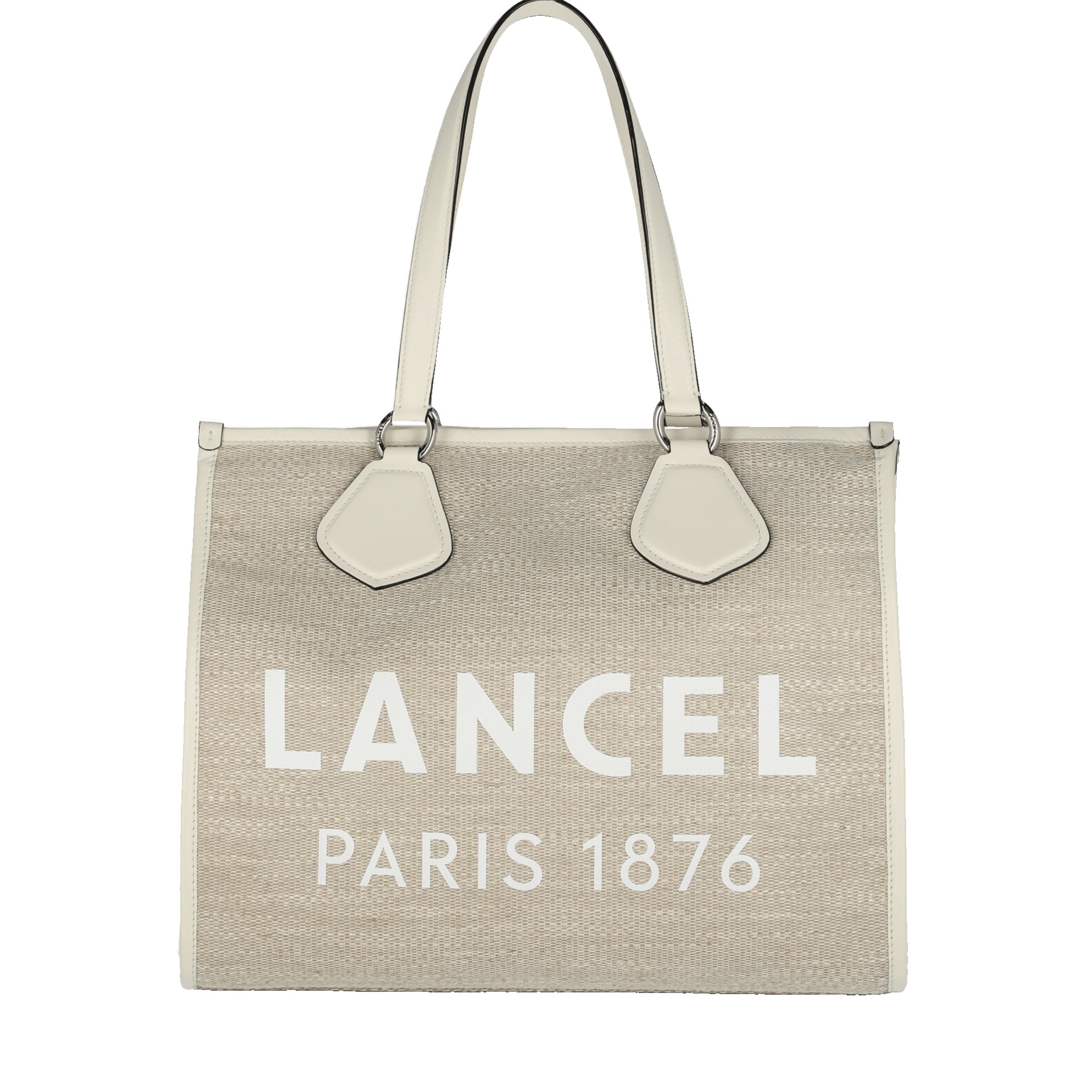 Grand sac cabas en toile - Naturel & Blanc