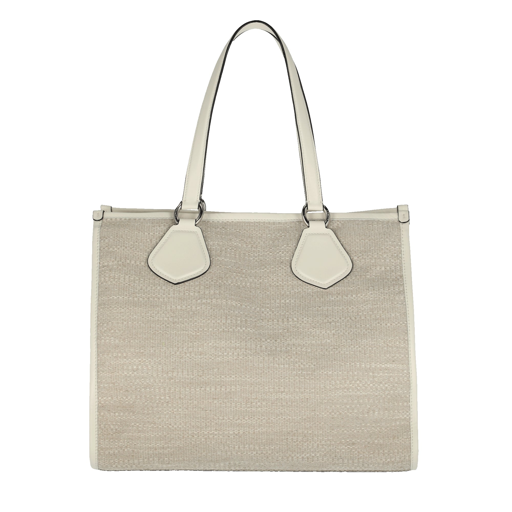 Grand sac cabas en toile - Naturel & Blanc