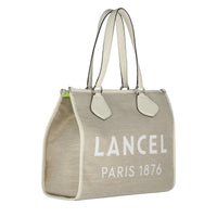 Grand sac cabas en toile - Naturel & Blanc