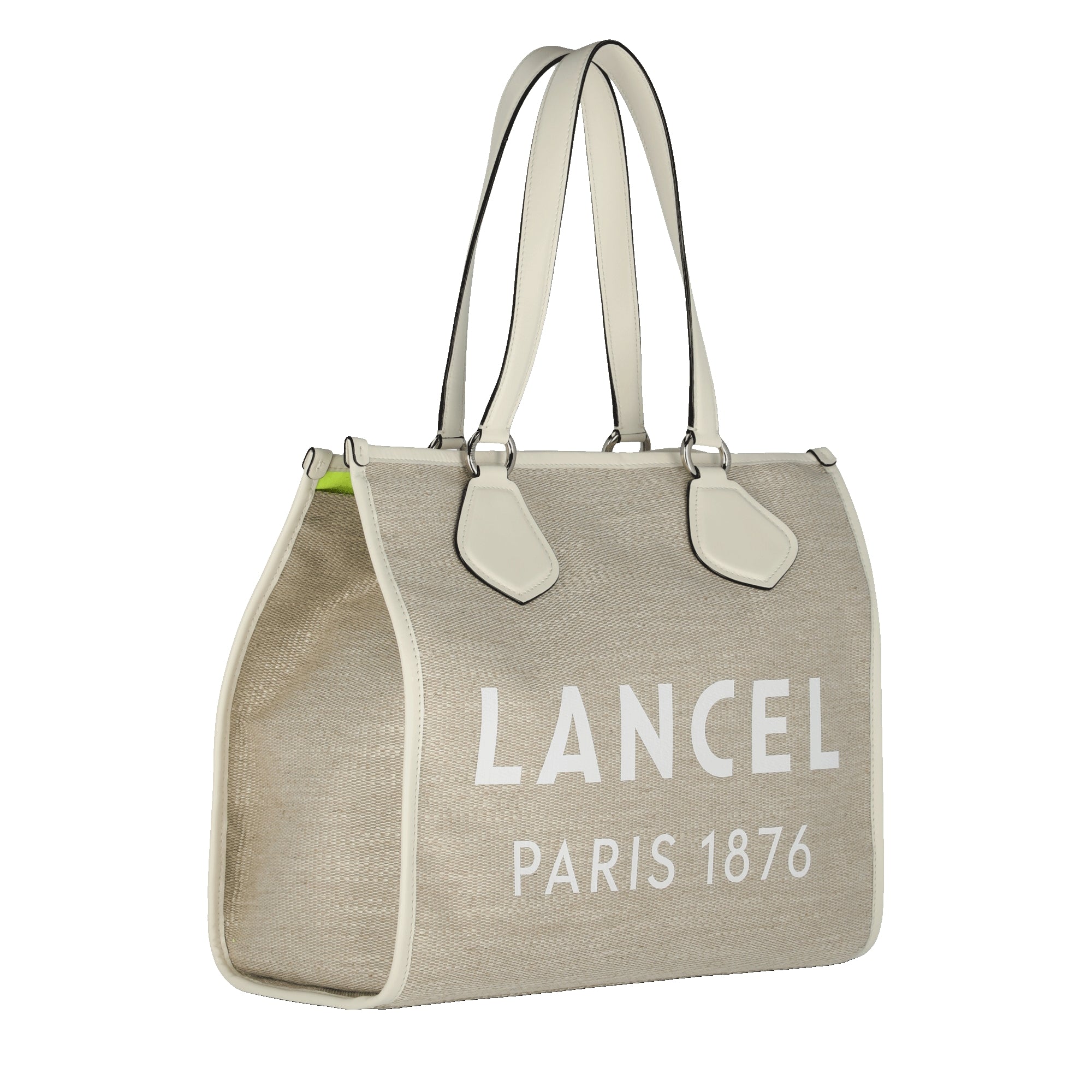 Grand sac cabas en toile - Naturel & Blanc