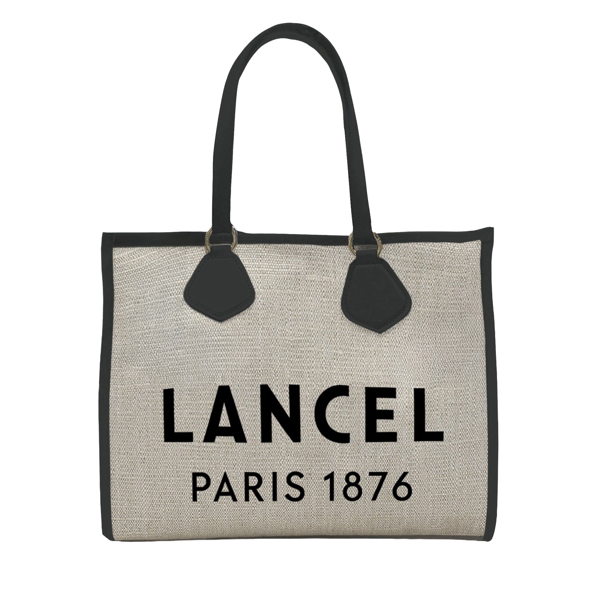 Grand sac cabas en toile - Naturel & Noir