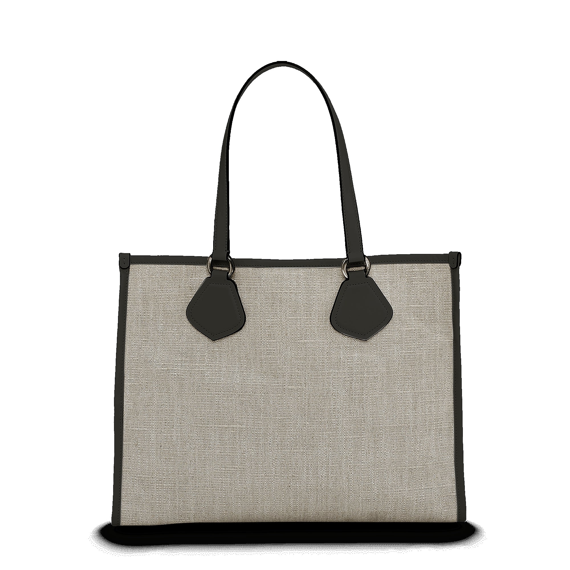 Grand sac cabas en toile - Naturel & Noir