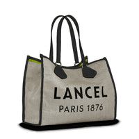 Grand sac cabas en toile - Naturel & Noir