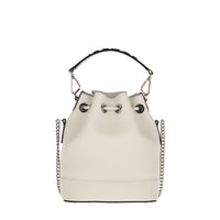 Sac seau S Ninon en cuir grainé - Neige