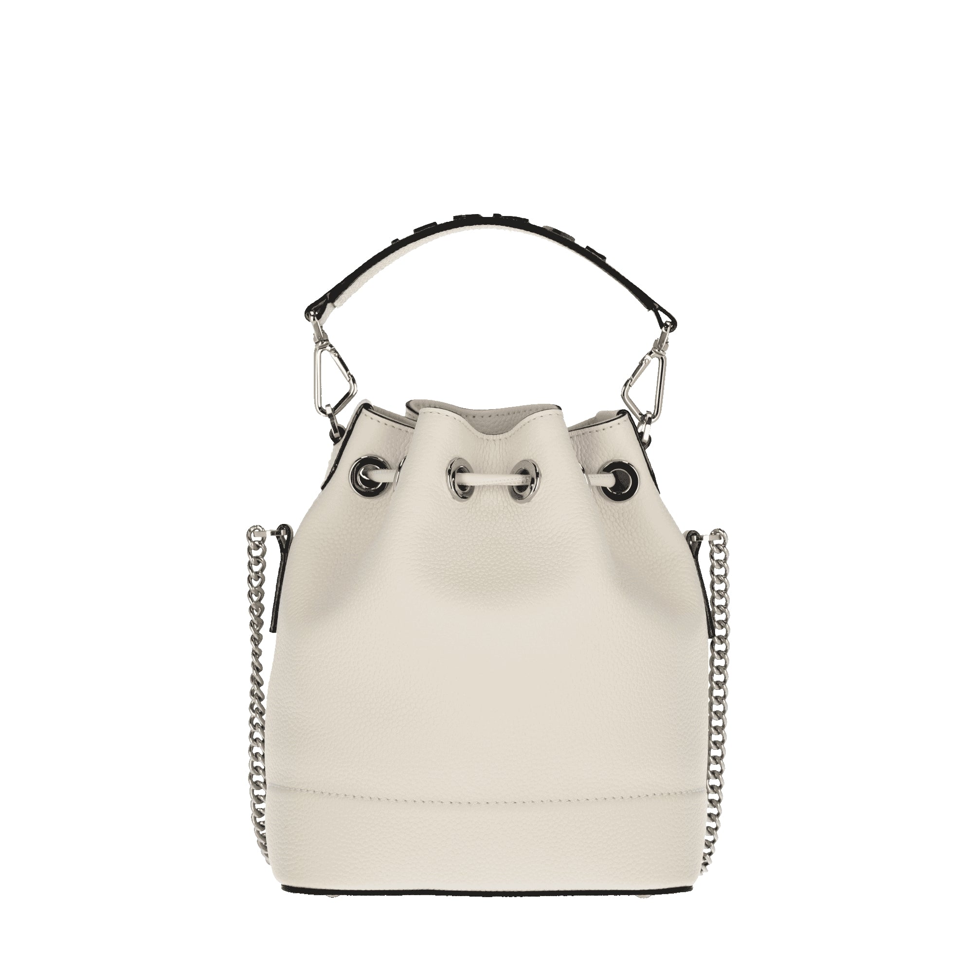 Sac seau S Ninon en cuir grainé - Neige