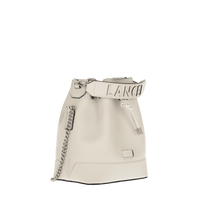 Petit sac seau Ninon en cuir grainé - Neige