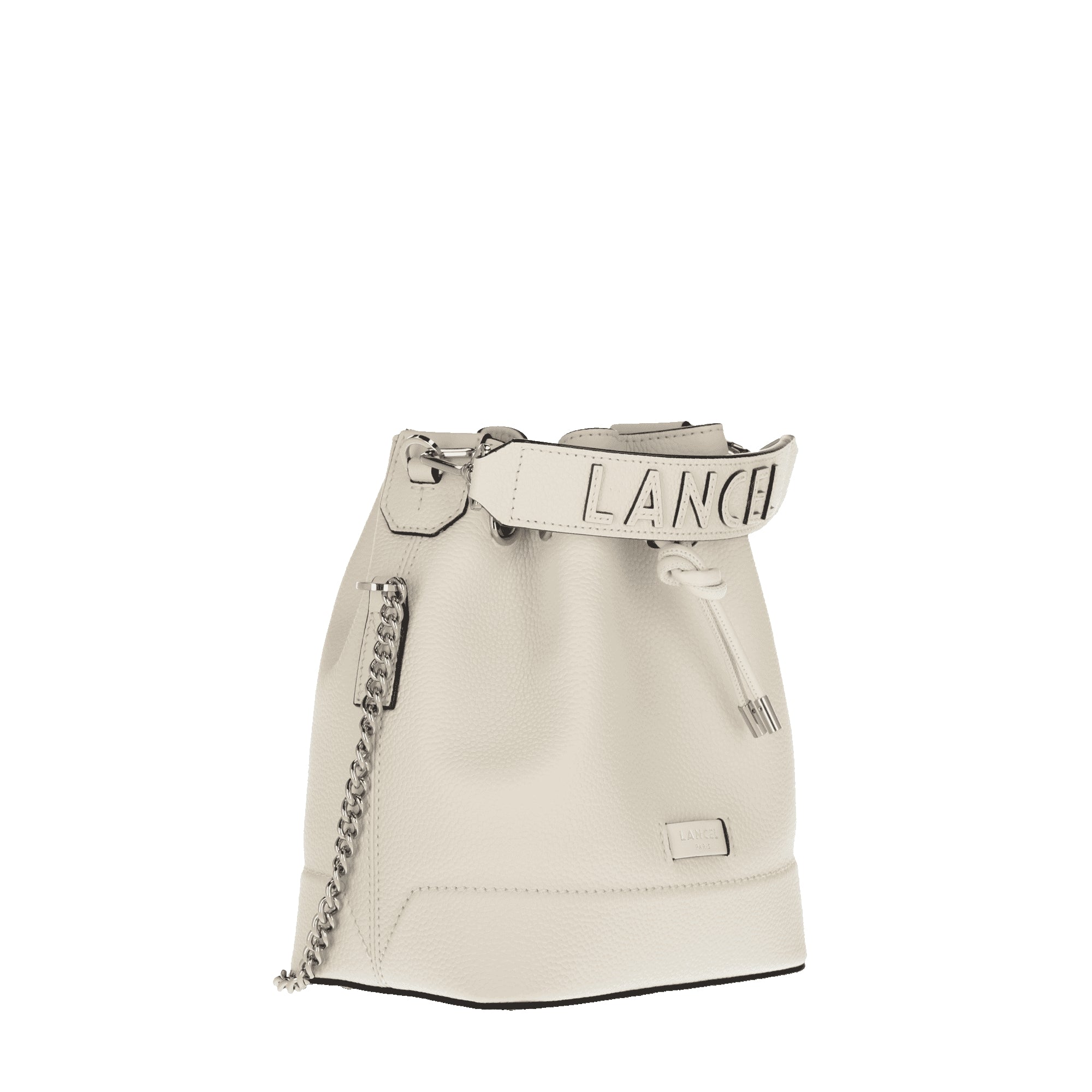 Sac seau S Ninon en cuir grainé - Neige
