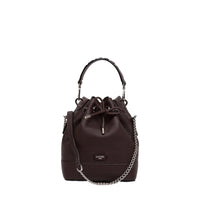 Sac seau S Ninon en cuir grainé - Chocolat