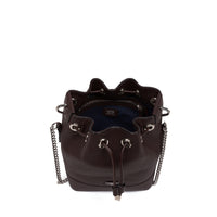 Sac seau S Ninon en cuir grainé - Chocolat